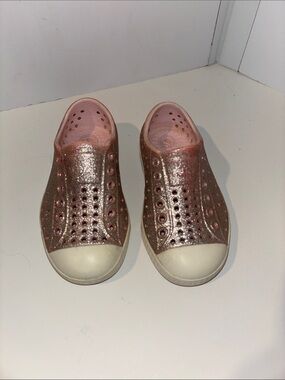 Native Shoes Child Jefferson Pink Bio-Bling  Sparkle Shoes